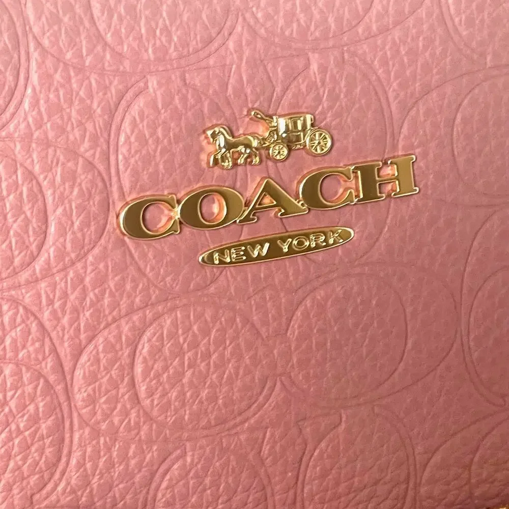 Coach Station Tote CDL99 Peony Pink Pebbled Leather Work Tote